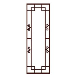 Chinese Style Imitation Redwood Lattice Window Film Frosted Glass Window Film No Glue Sliding Door Static Film; 15x39 inch