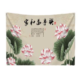 Chinese Lotus Bedroom Tapestry TV Backdrop Tapestry Living Room Tapestry Decoration; 39x51 inch