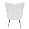 Teddy Upholstered Nursery Rocking Chair for Living Room Bedroom(WHITE Teddy)