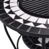 Mosaic Fire Pit Table Black and White 26.8" Ceramic