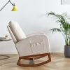 27.56'' Wide Linen Rocking Chair Accent Chair in Beige Color