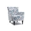 Armchair Modern Accent Sofa with Linen surface,Leisure Chair with solid wood feet for living room bedroom Studio,White Blue