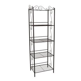 70" Brown Metal Etagere Bookcase