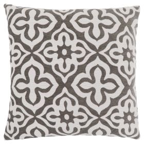 Set Of Two 18" X 18" Taupe Polyester Geometric Zippered Pillow